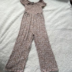 Very cute brown off the shoulder jumpsuit